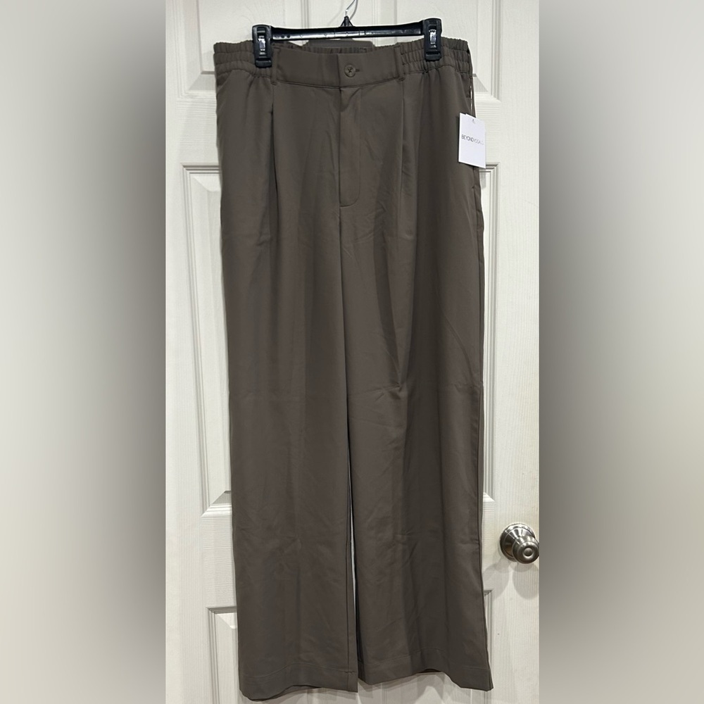 Beyond Yoga Women's XL Status Wide Leg Trouser Dune Tan Brown NWT Pants Travel